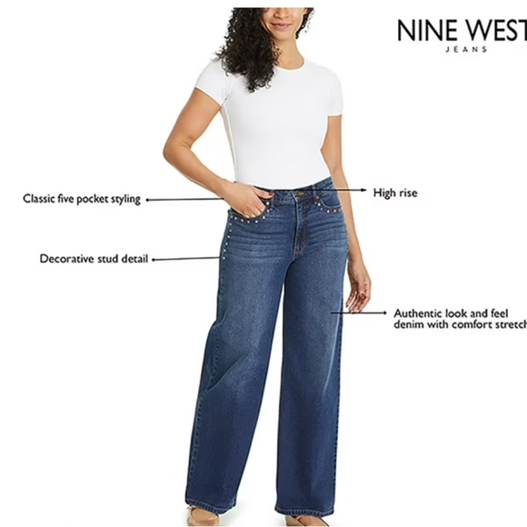 Nine West Dark Blue Flare Jeans - Picture 5 of 5